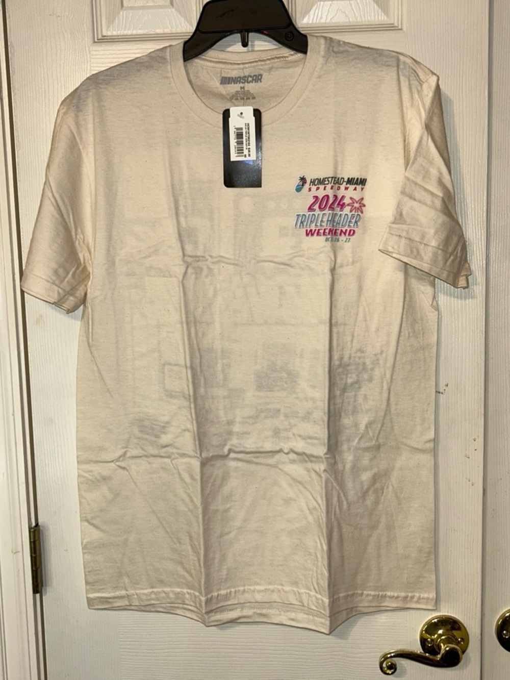 Nascar Cream/White Tripleheader Weekend Graphic Short Sleeve Tee